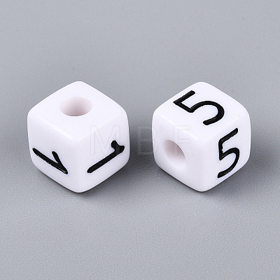 Opaque Acrylic European Large Hole Beads SACR-N020-01M-02-1