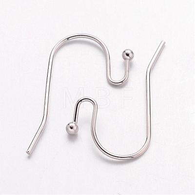 Platinum Color Brass Hook Ear Wire X-J0JQN062-1