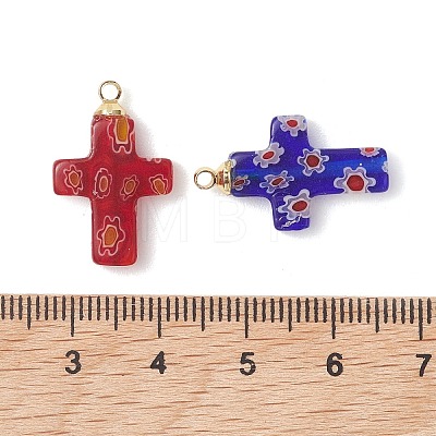 Handmade Millefiori Lampwork Pendants PALLOY-JF05206-1