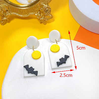Halloween Alloy Polymer Clay Dangle Stud Earrings FS-WGD4736-03-1
