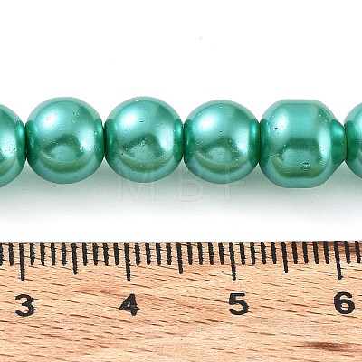 Baking Painted Pearlized Glass Pearl Round Bead Strands X-HY-Q330-8mm-29-1