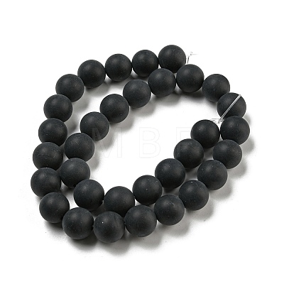 Grade A Natural Black Agate Beads Strands G447-6-1