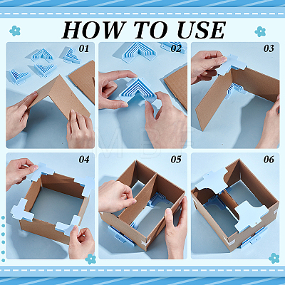 8Pcs Plastic Corner Guides for Chipboard Boxes NDIS-WH0696-881B-1