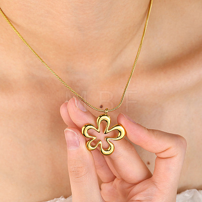 304 Stainless Steel Pendant Round Snake Chain Necklaces for Women WG6E1C5-02-1