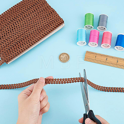 Braided PU Imitation Leather Ribbon OCOR-WH0074-88C-1