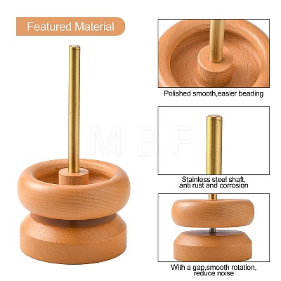 Wooden Manual Seed Bead Spinner Holder TOOL-K005-01-1