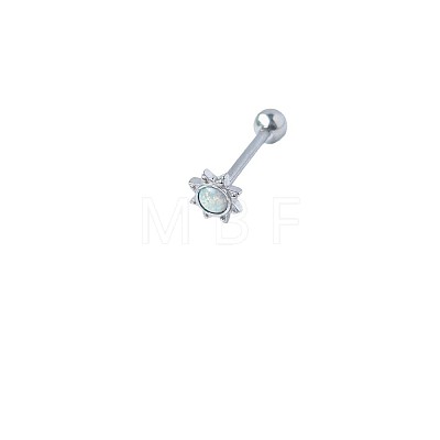 Sun 316L Surgical Stainless Steel with Synthetic Opal Tongue Rings FS-WGFD6E3-02-1