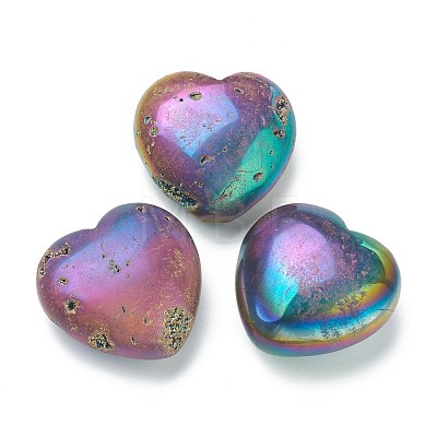 Natural Multi-color Plated  Gemstone Heart Love Stone G-J391-02B-1