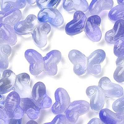 50Pcs Transparent Spray Painted Glass Beads GLAA-YW0004-97G-1