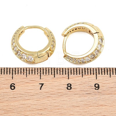 Brass Micro Pave Cubic Zirconia Hoop Earrings KK-CBAD104-04G-D-1
