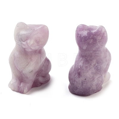 Natural Lepidolite/Purple Mica Stone Carved Figurines DJEW-L023-B04-1