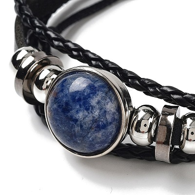 Natural Blue Spot Jasper Multi-strand Bracelets BJEW-Q337-01I-1