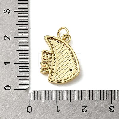 Brass Micro Pave Cubic Zirconia Pendants KK-Q808-29G-1