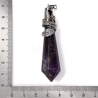 Natural Amethyst Pointed Big Pendants G-Q184-02K-AS-1