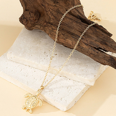 Summer Beach Alloy Pendant Necklaces for Women FS-WGAF64A-05-1