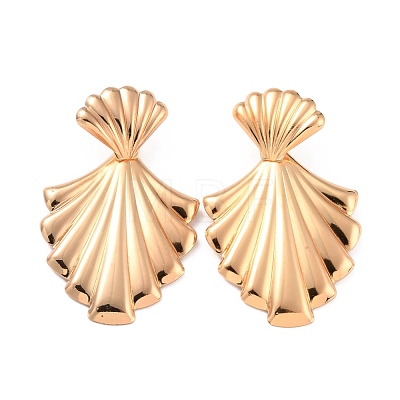 Shell Shape Iron Stud Earrings for Girl Women EJEW-I258-07KCG-1
