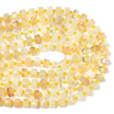 Natural Lemon Quartz(Heated) Beads Strands G-G453-G15-7x12mm-1