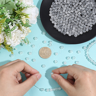 5 Strands Spray Painted Crackle Glass Beads Strands CCG-PA0001-08A-1
