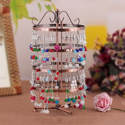 Iron 4 Tiers Rotating Jewelry Organizer Earring Holder Stand NDIS-K002-03R-1