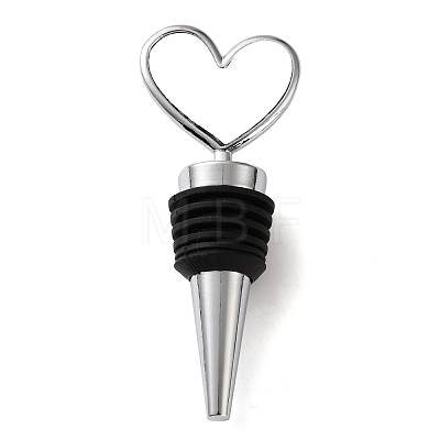 Alloy Heart Shaped Sublimation Blank Wine Bottle Stopper DIY-T077-04-1