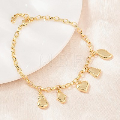Brass Charm Bracelets BJEW-F545-01B-G-1