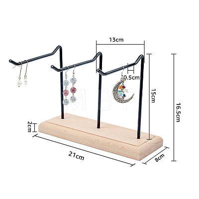 1-Tier 3-Row Wood Jewelry Display Stands EDIS-WH0016-009A-1