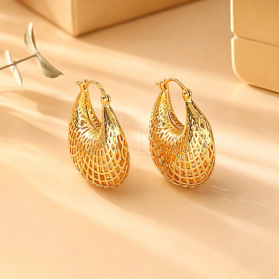 Hollow Brass Hoop Earrings for Women WG55E8D-01-1