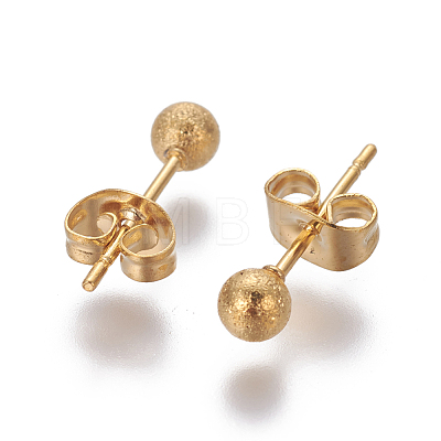 304 Stainless Steel Ear Studs EJEW-G253-4mm-G-1