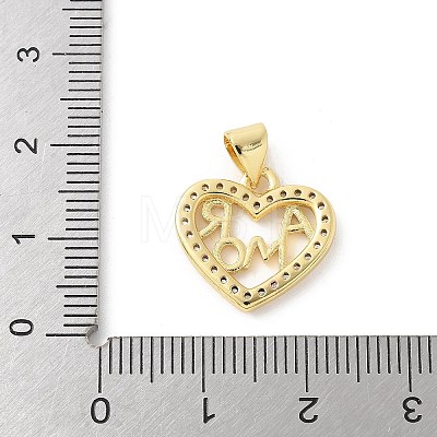 Brass Micro Pave Cubic Zirconia Pendants KK-P294-28G-03-1