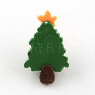 Handmade Christmas Tree Polymer Clay Pendants CLAY-R060-24-1