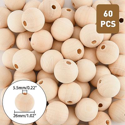 Natural Wooden Beads WOOD-PH0009-36-1