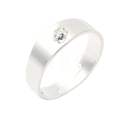 Adjustable Brass Finger Rings Setting for Hanging Pendant KK-K414-07S-1