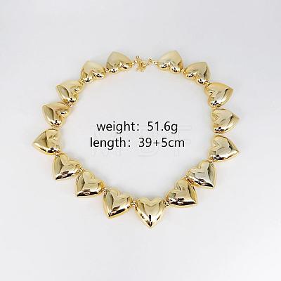 Plastic & Resin Heart Beaded Necklaces for Women FS-WG3668E-01-1