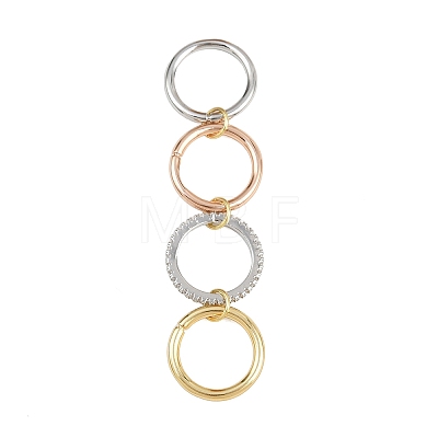 Brass Micro Pave Cubic Zirconia Plain Band Finger Rings for Women RJEW-P160-01G-MC-1