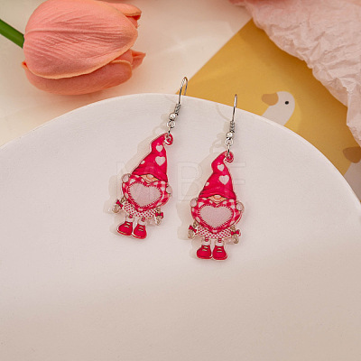 Valentine's Day Acrylic Dangle Earrings FS-WGA423C-07-1