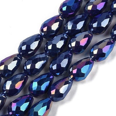 Opaque Solid Color Electroplate Glass Beads Strands X-EGLA-N013-P4mm-B03-1