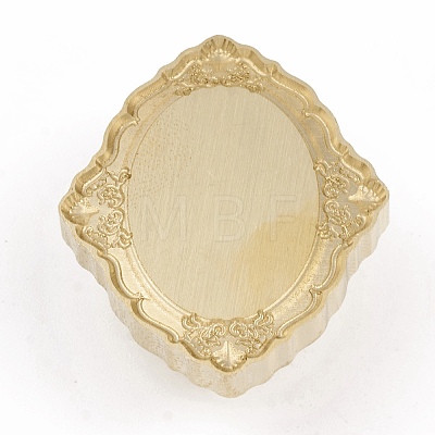 3D Embossed Photo Frame Brass Wax Seal Stamp Head AJEW-H138-01G-1