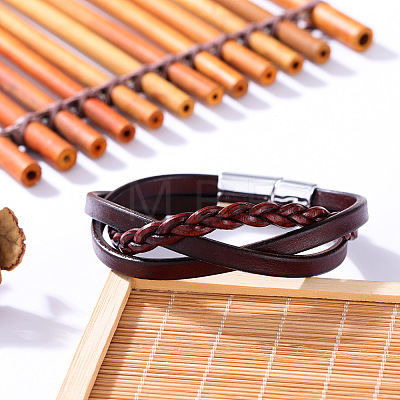 Crossover Braided Imitation Leather Cord Bracelets WGA7DEE-03-1