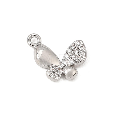 Brass Micro Pave Clear Cubic Zirconia Charms CU-CBA3D76-03P-04-1