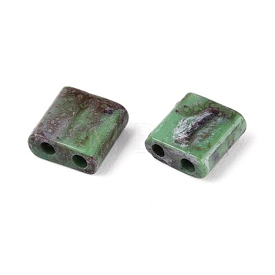 2-Hole Baking Paint Glass Seed Beads SEED-N009-03E-1