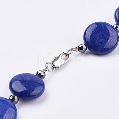 Natural Lapis Lazuli Beaded Necklaces NJEW-JN01938-01-1