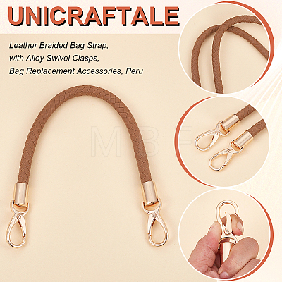 Unicraftale 2Pcs PU Leather Braided Bag Strap FIND-UN0002-51A-1