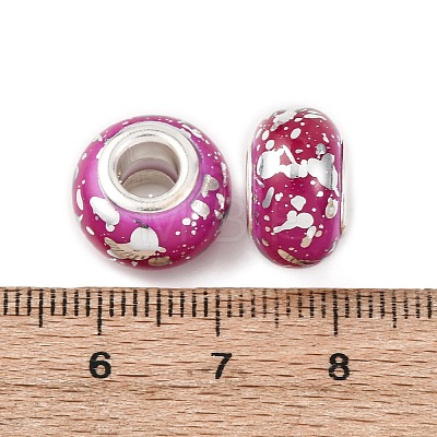 Opaque Resin Rondelle European Beads RESI-Z046-03C-1