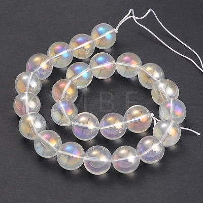 AB Color Plated Transparent Glass Round Bead Strands EGLA-J057-AB01-18mm-1