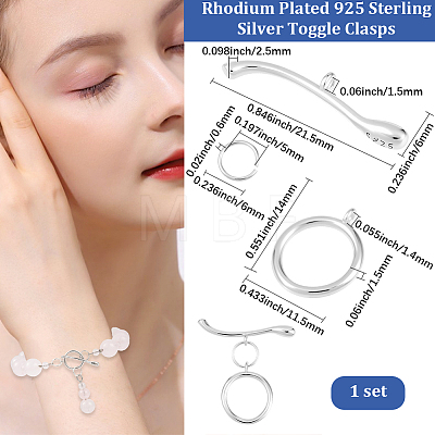 925 Sterling Silver Toggle Clasps STER-BBC0008-57-1