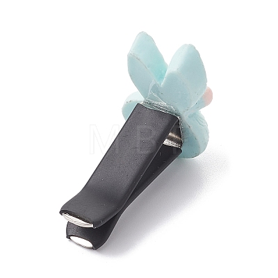 Rabbit with Bowknot Resin Car Air Vent Clips JEWB-BR00147-02-1