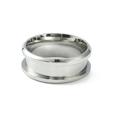 201 Stainless Steel Grooved Finger Ring Settings STAS-TAC0001-10A-P-1