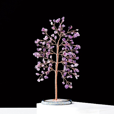 Natural Amethyst Chips Tree Decorations PW-WG41027-03-1