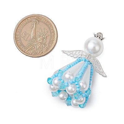 Beaded Angel Charms PALLOY-MZ00435-05-1