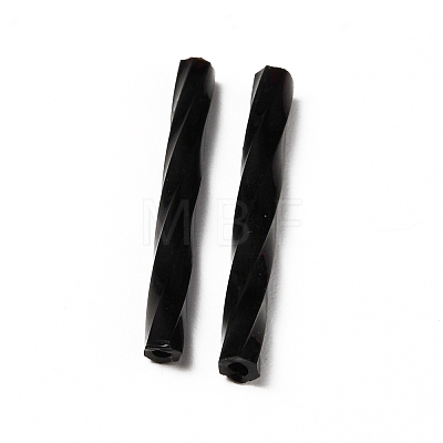Baking Paint Glass Twist Bugle Beads GLAA-WH0039-11E-1